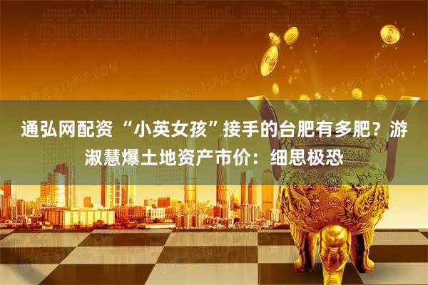 通弘网配资 “小英女孩”接手的台肥有多肥？游淑慧爆土地资产市价：细思极恐